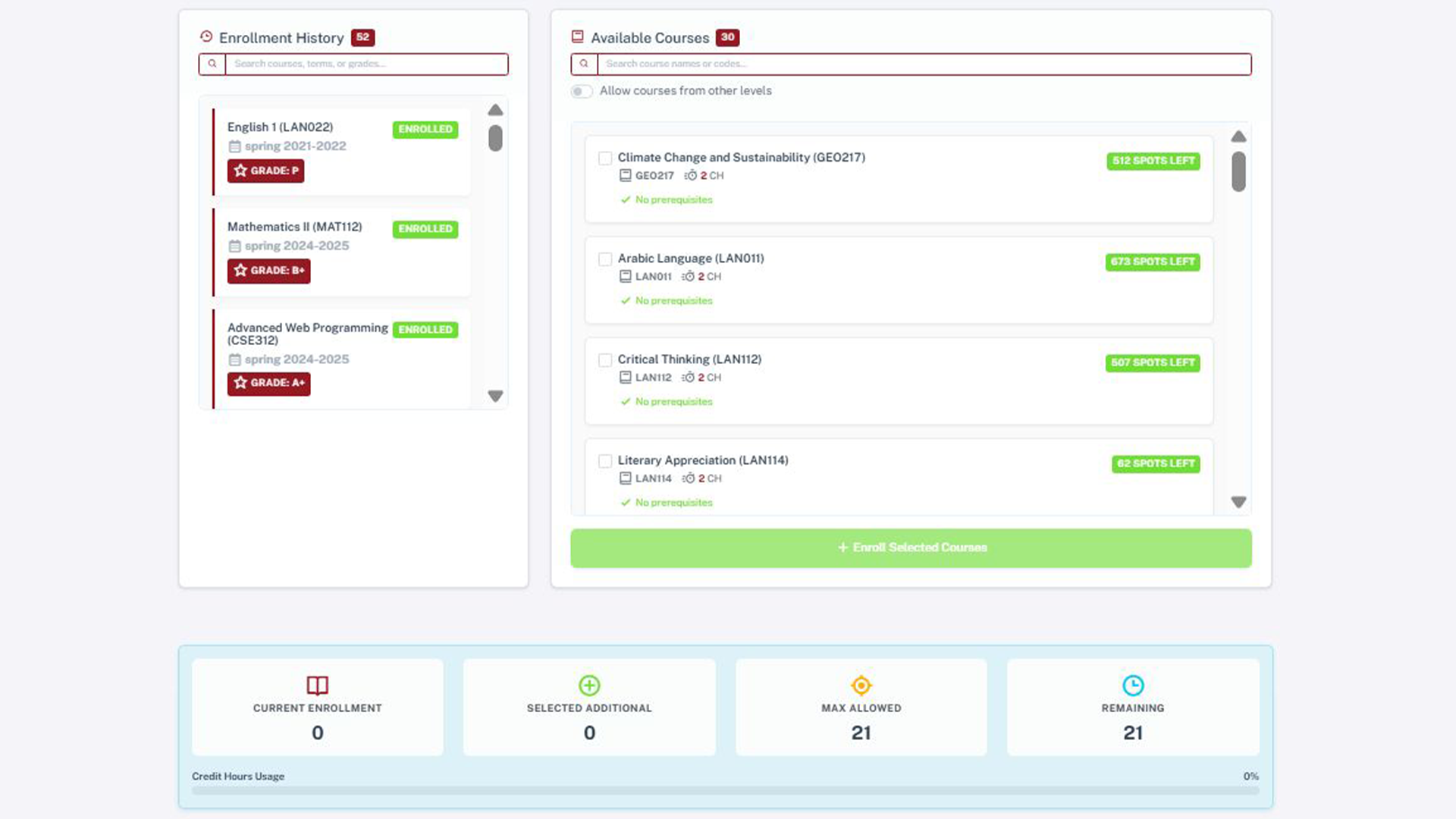 Student Management Platform — enrollment workflow